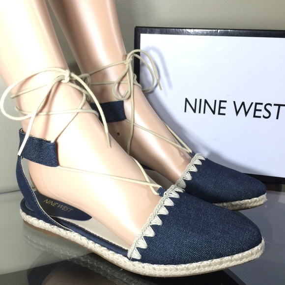 Nine West Shoes - Nine West Denim Crisscross Ankle-Tie Shoes